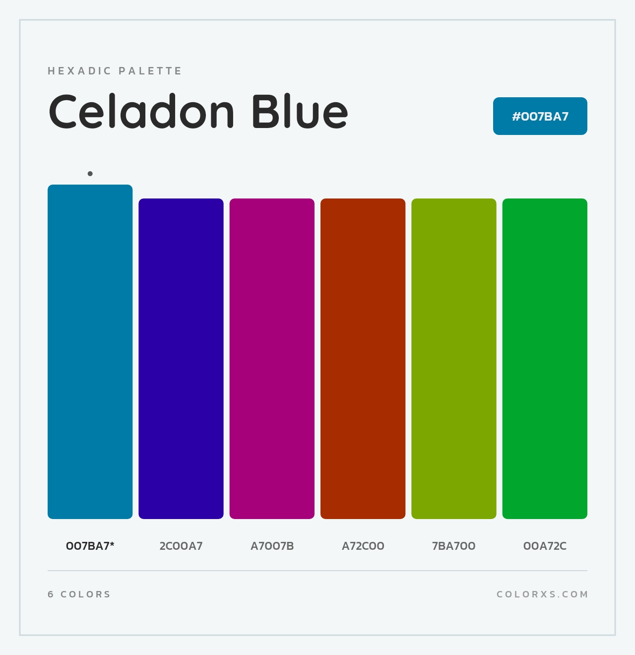 Celadon Blue - Hexadic Color Palette
