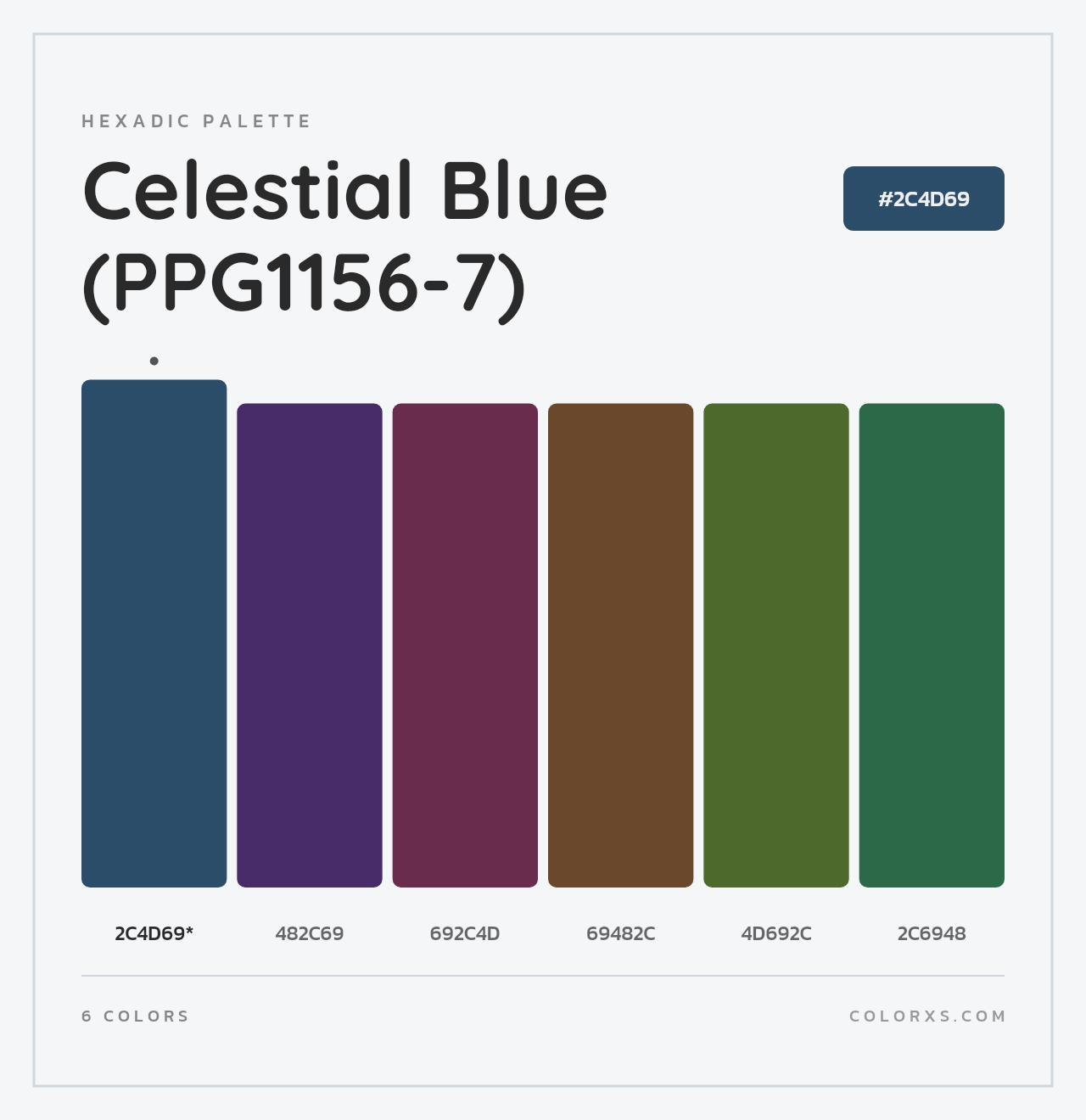 Celestial Blue (PPG1156-7) - Hexadic Color Palette