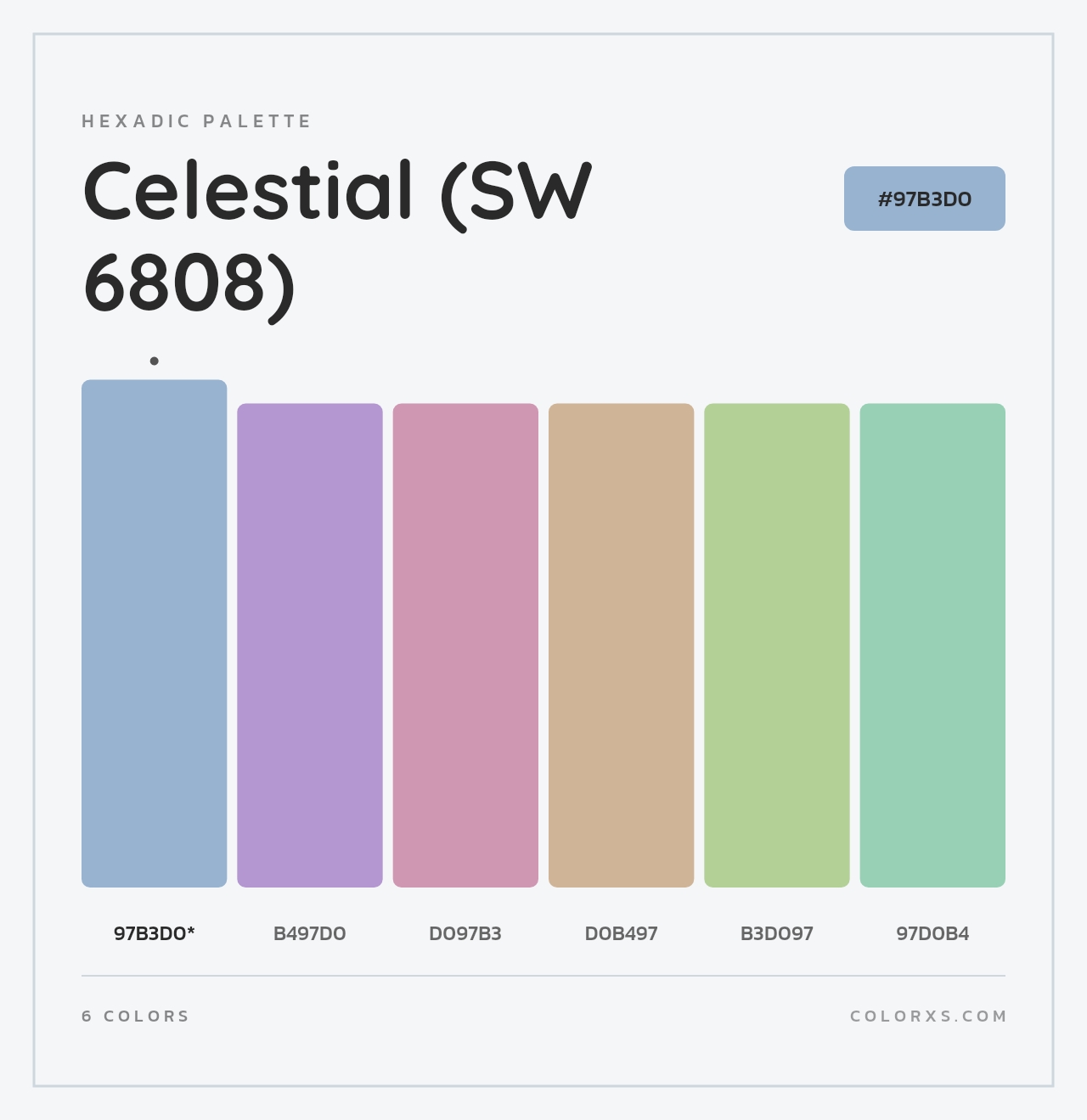 Celestial (SW 6808) - Hexadic Color Palette