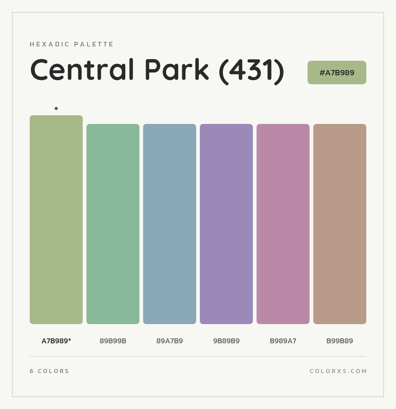 Central Park (431) - Hexadic Color Palette
