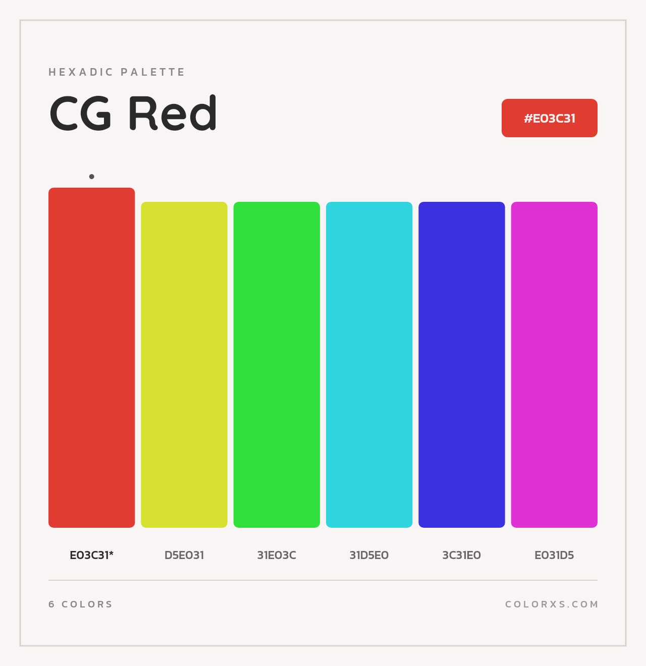 CG Red - Hexadic Color Palette