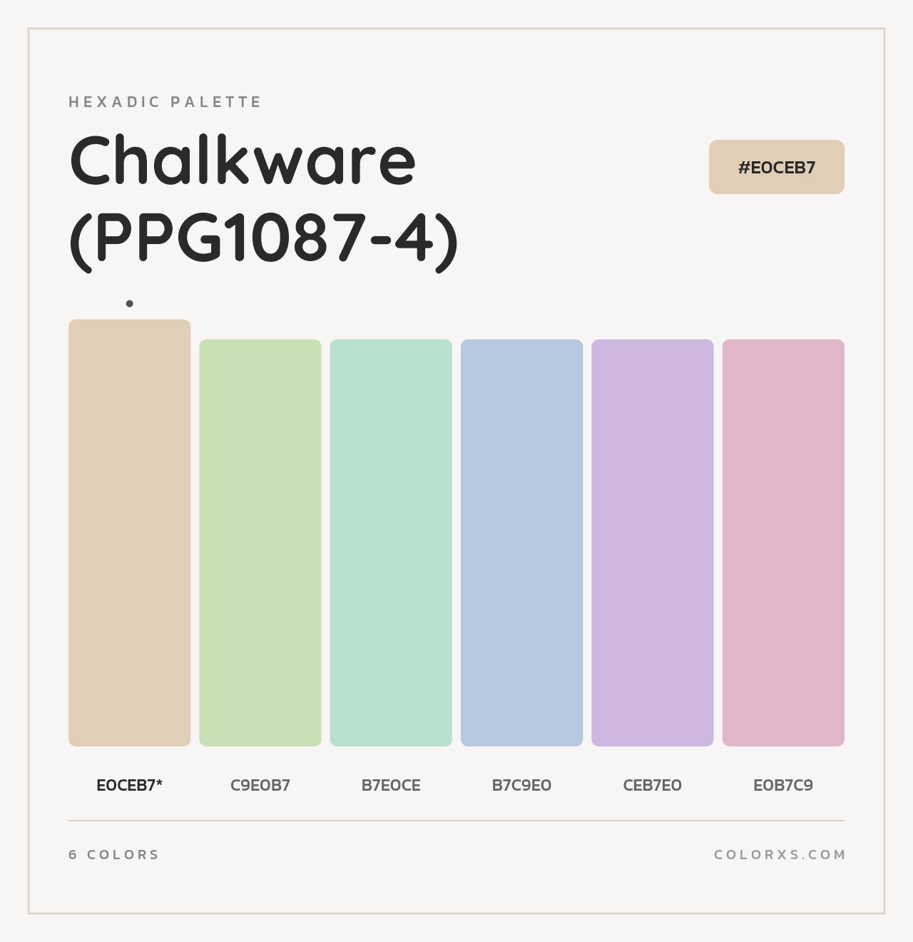 Chalkware (PPG1087-4) - Hexadic Color Palette