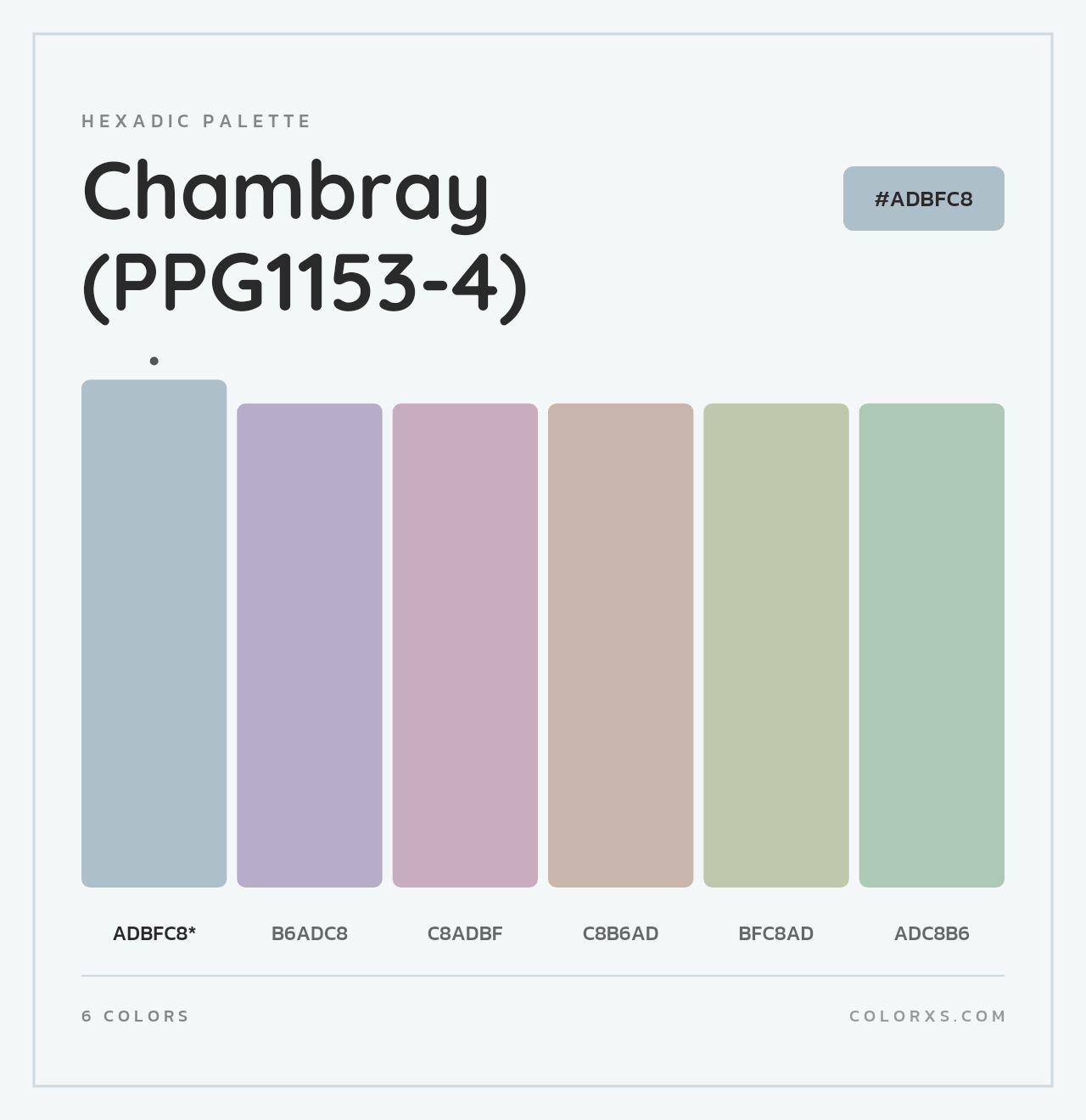 Chambray (PPG1153-4) - Hexadic Color Palette