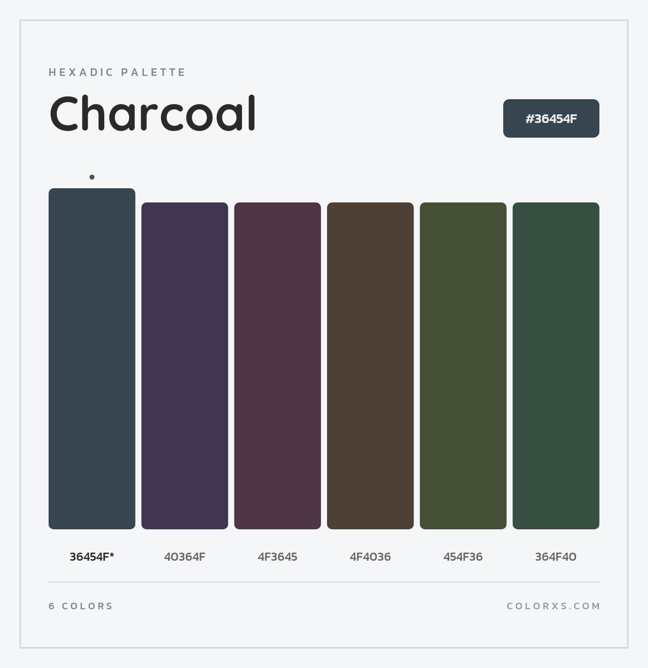 Charcoal - Hexadic Color Palette