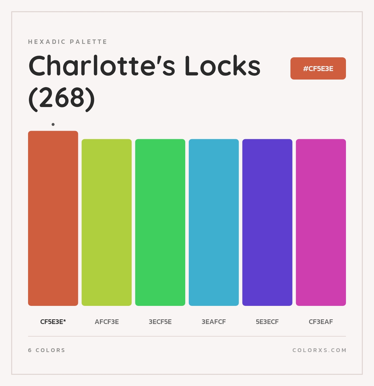 Charlotte's Locks (268) - Hexadic Color Palette