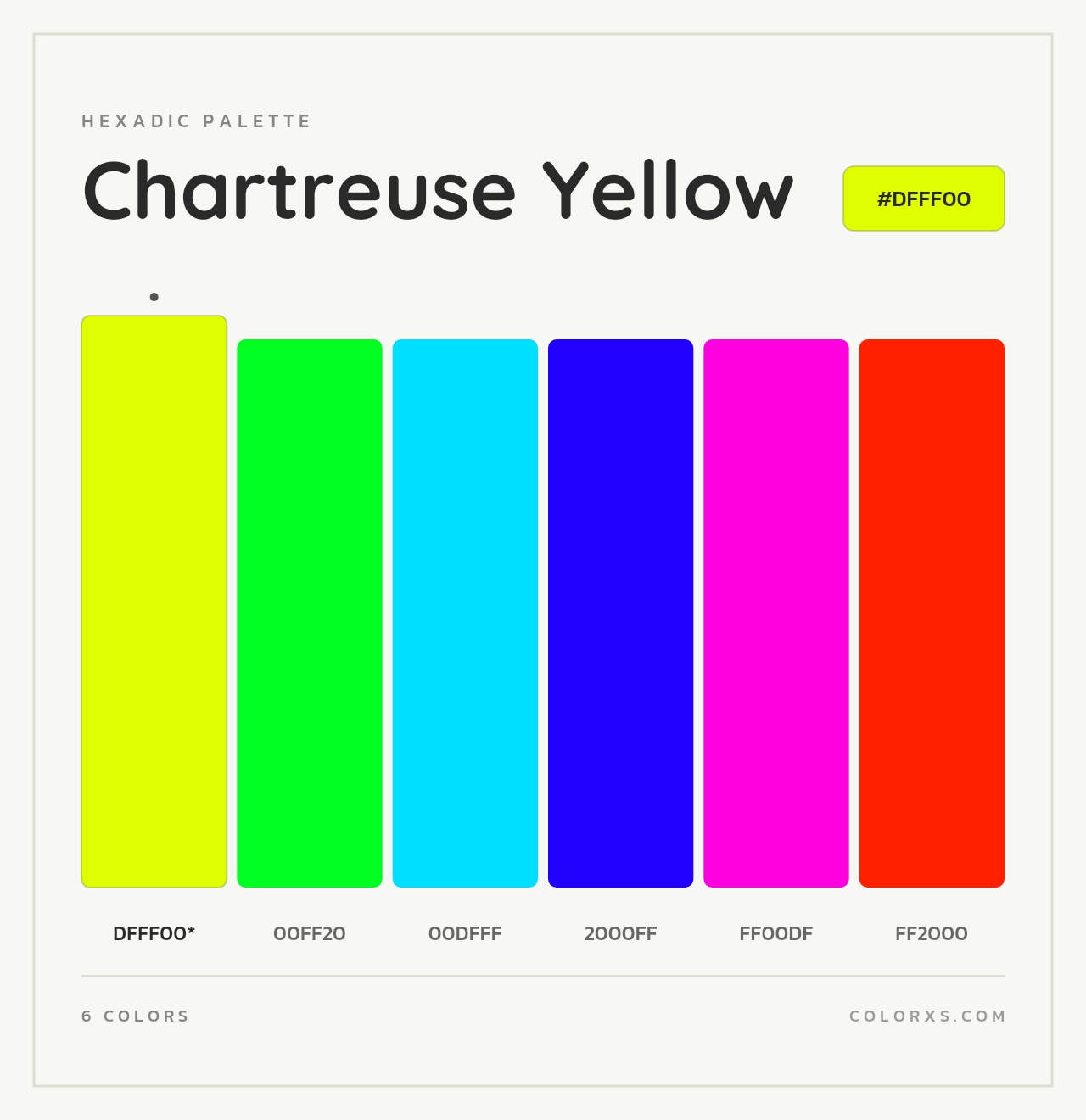 Chartreuse Yellow - Hexadic Color Palette