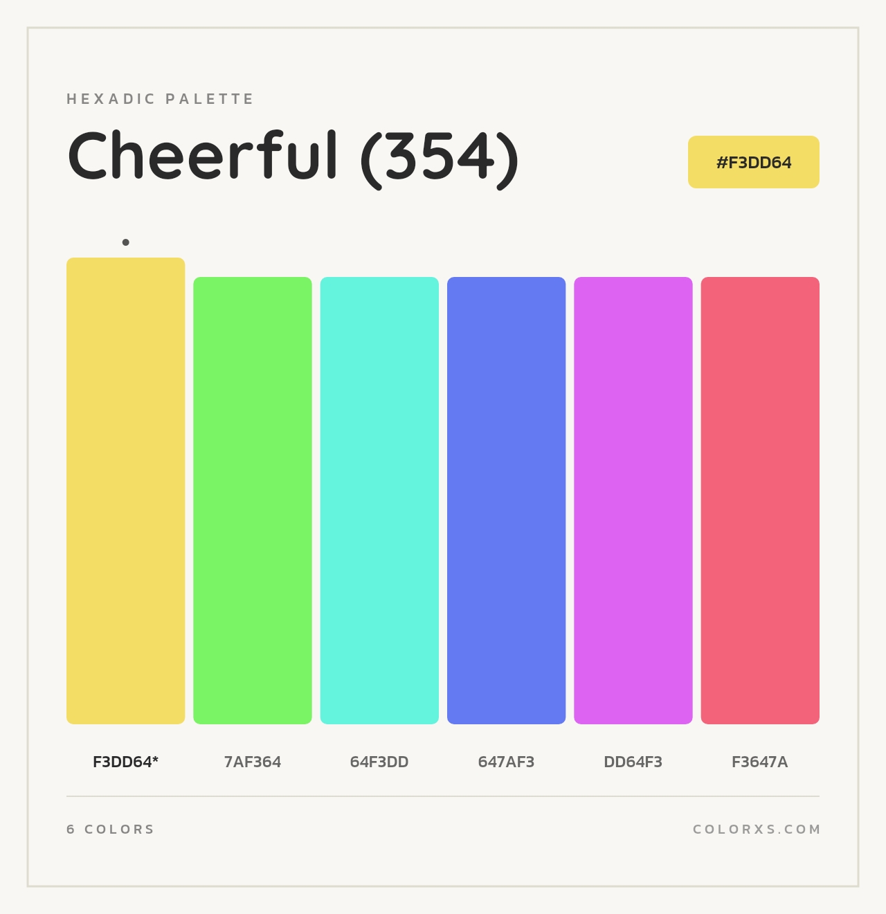 Cheerful (354) - Hexadic Color Palette