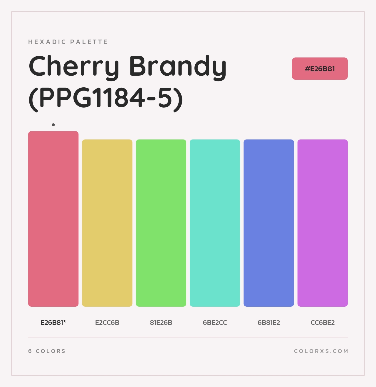 Cherry Brandy (PPG1184-5) - Hexadic Color Palette