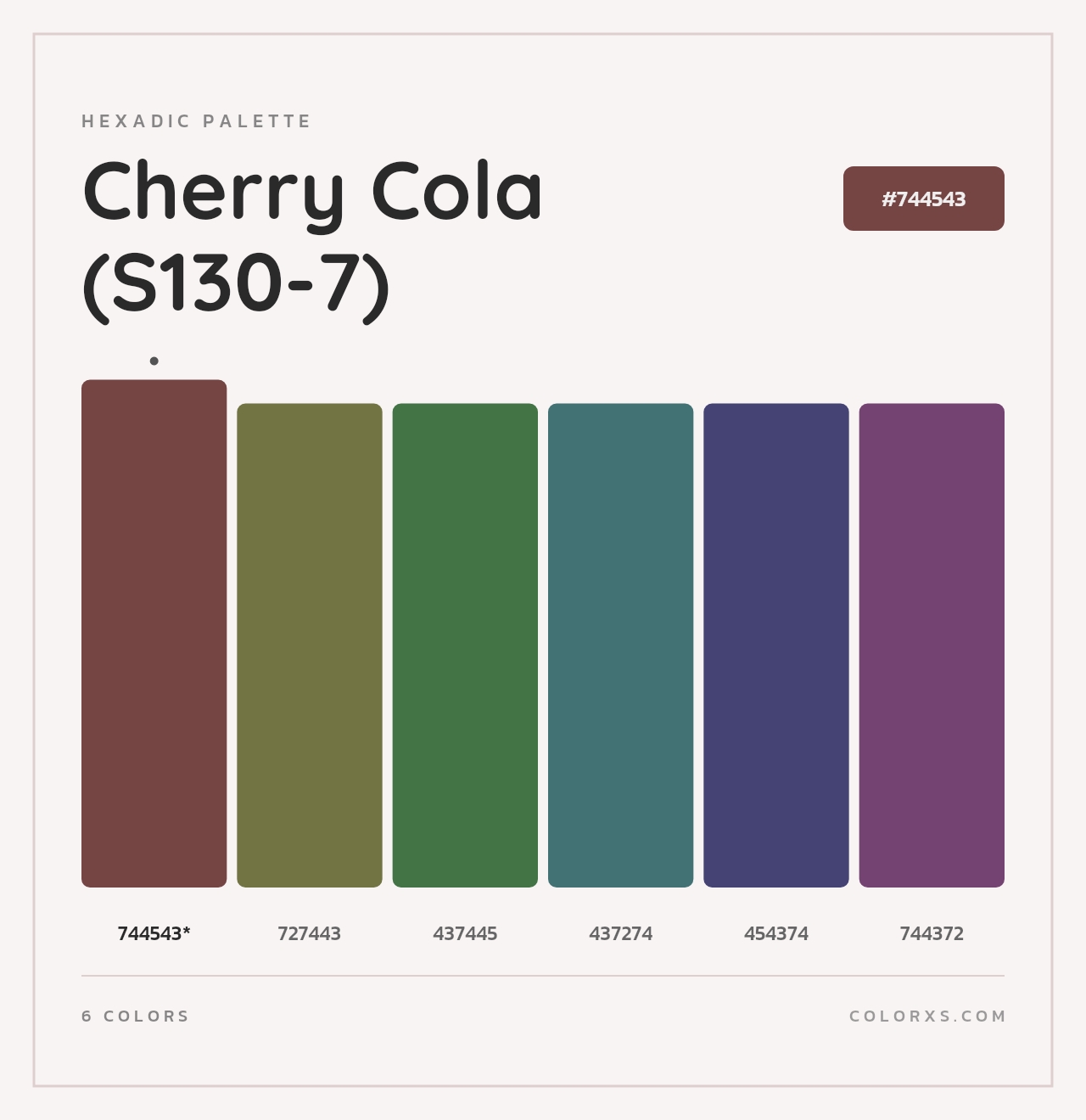 Cherry Cola (S130-7) - Hexadic Color Palette