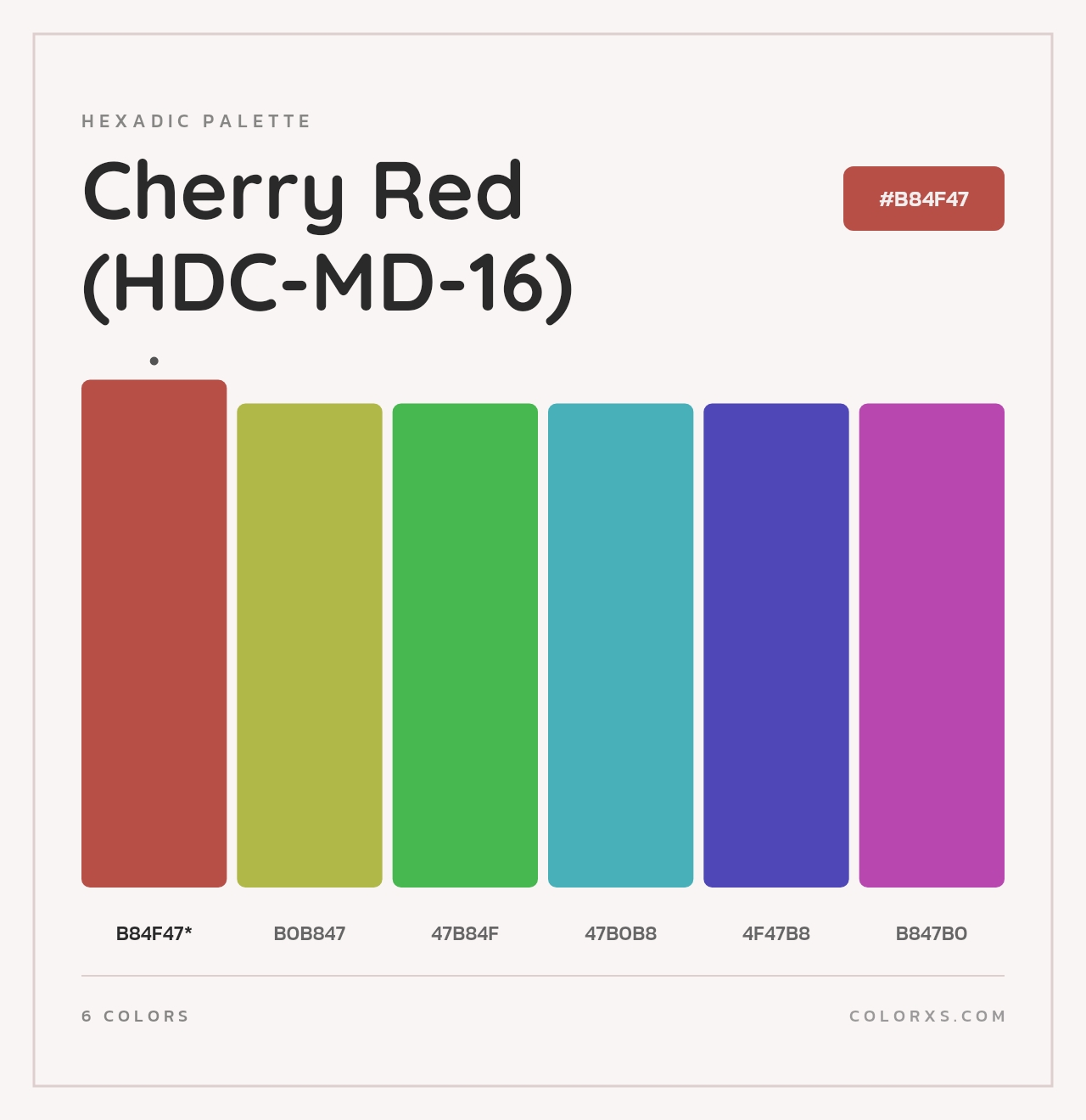 Cherry Red (HDC-MD-16) - Hexadic Color Palette