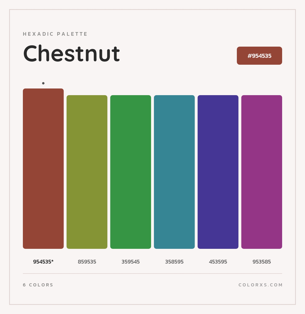 Chestnut - Hexadic Color Palette