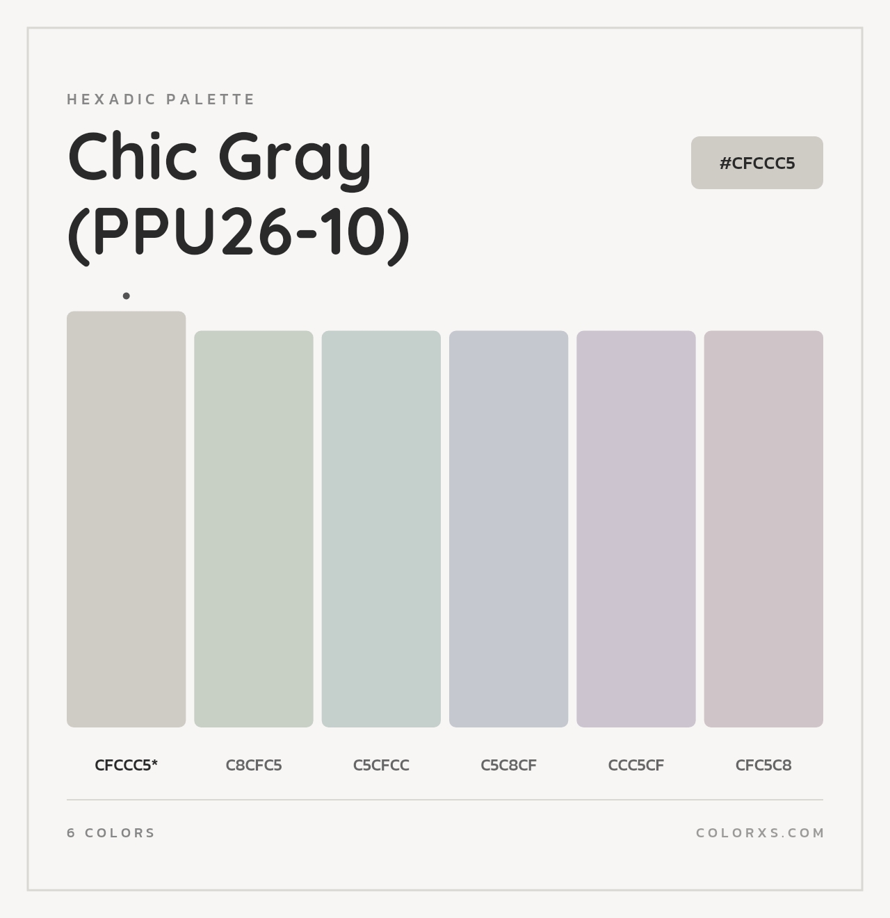 Chic Gray (PPU26-10) - Hexadic Color Palette