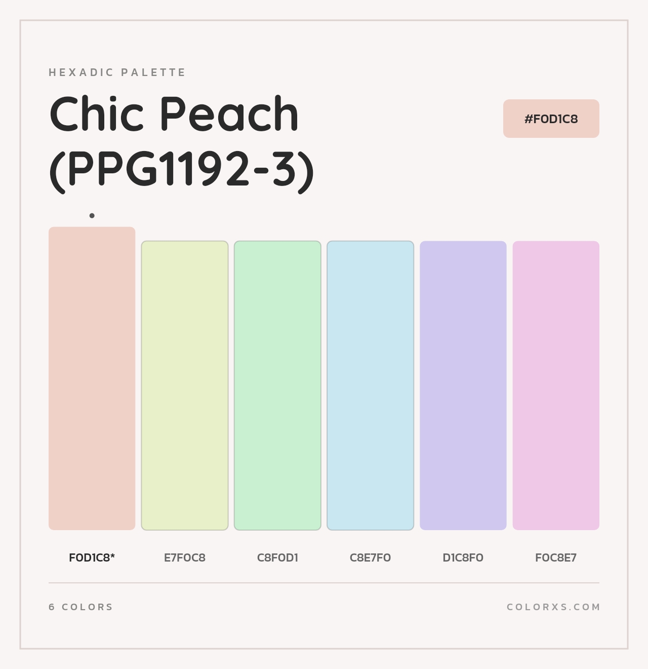 Chic Peach (PPG1192-3) - Hexadic Color Palette