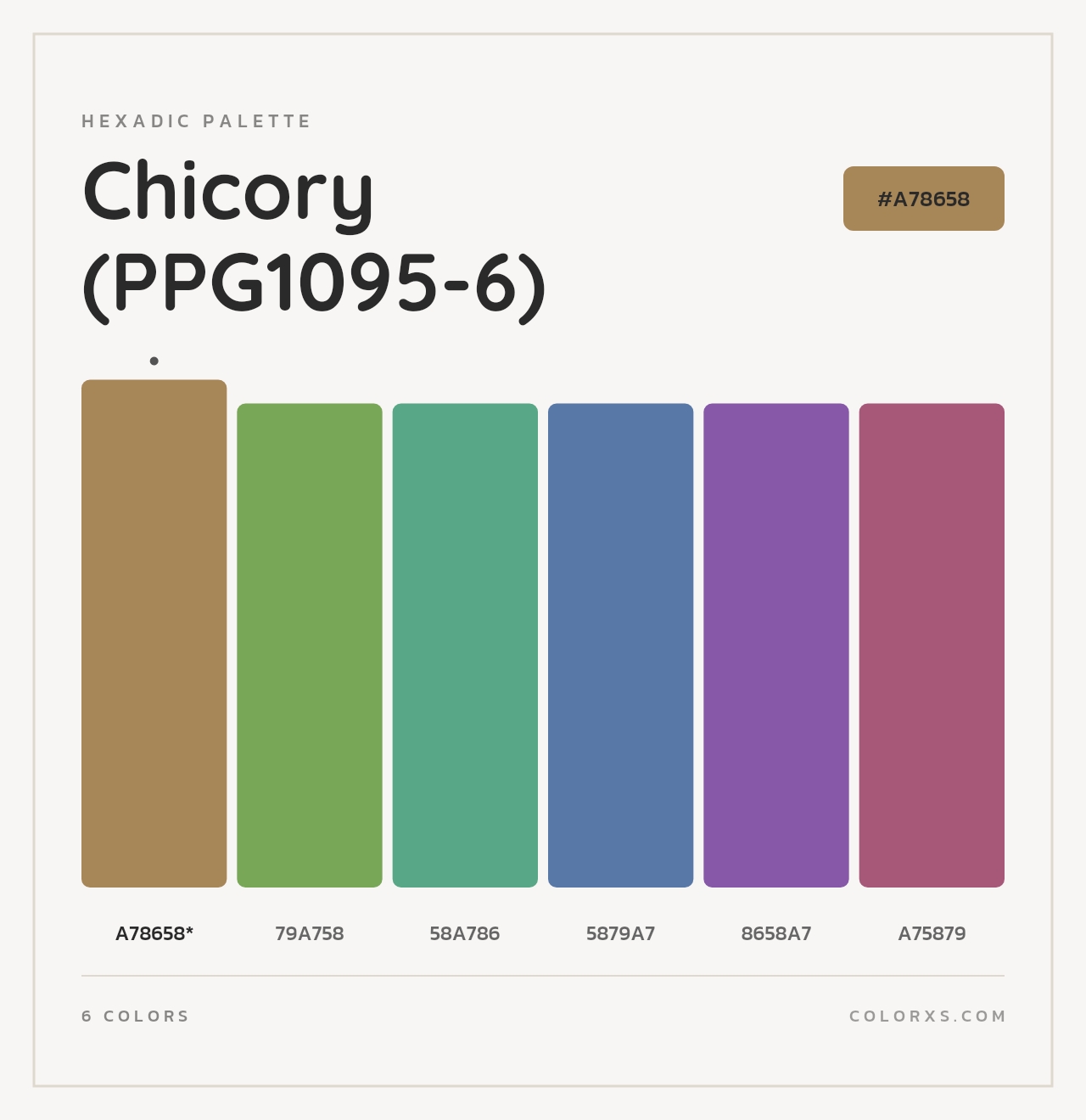 Chicory (PPG1095-6) - Hexadic Color Palette