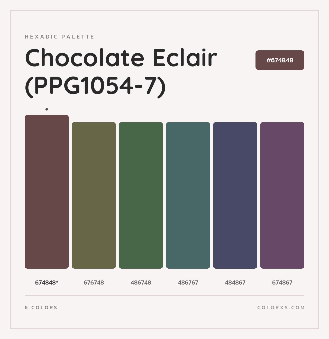 Chocolate Eclair (PPG1054-7) - Hexadic Color Palette