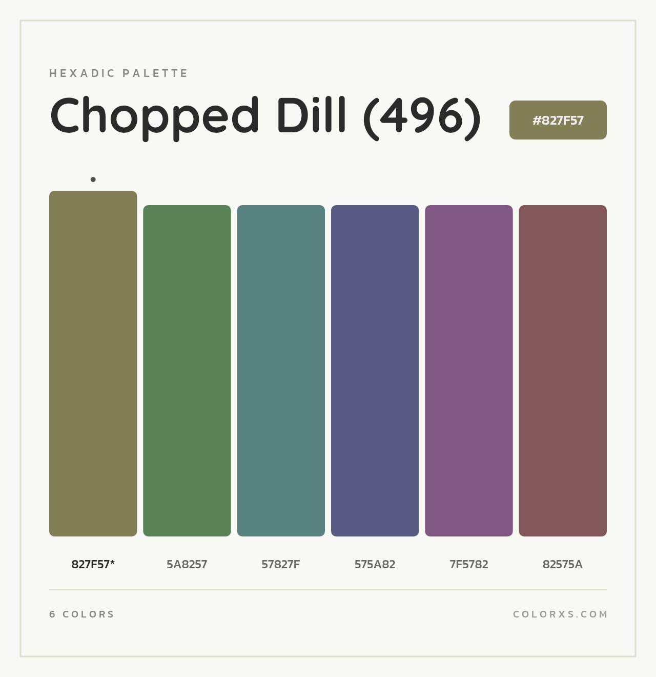 Chopped Dill (496) - Hexadic Color Palette