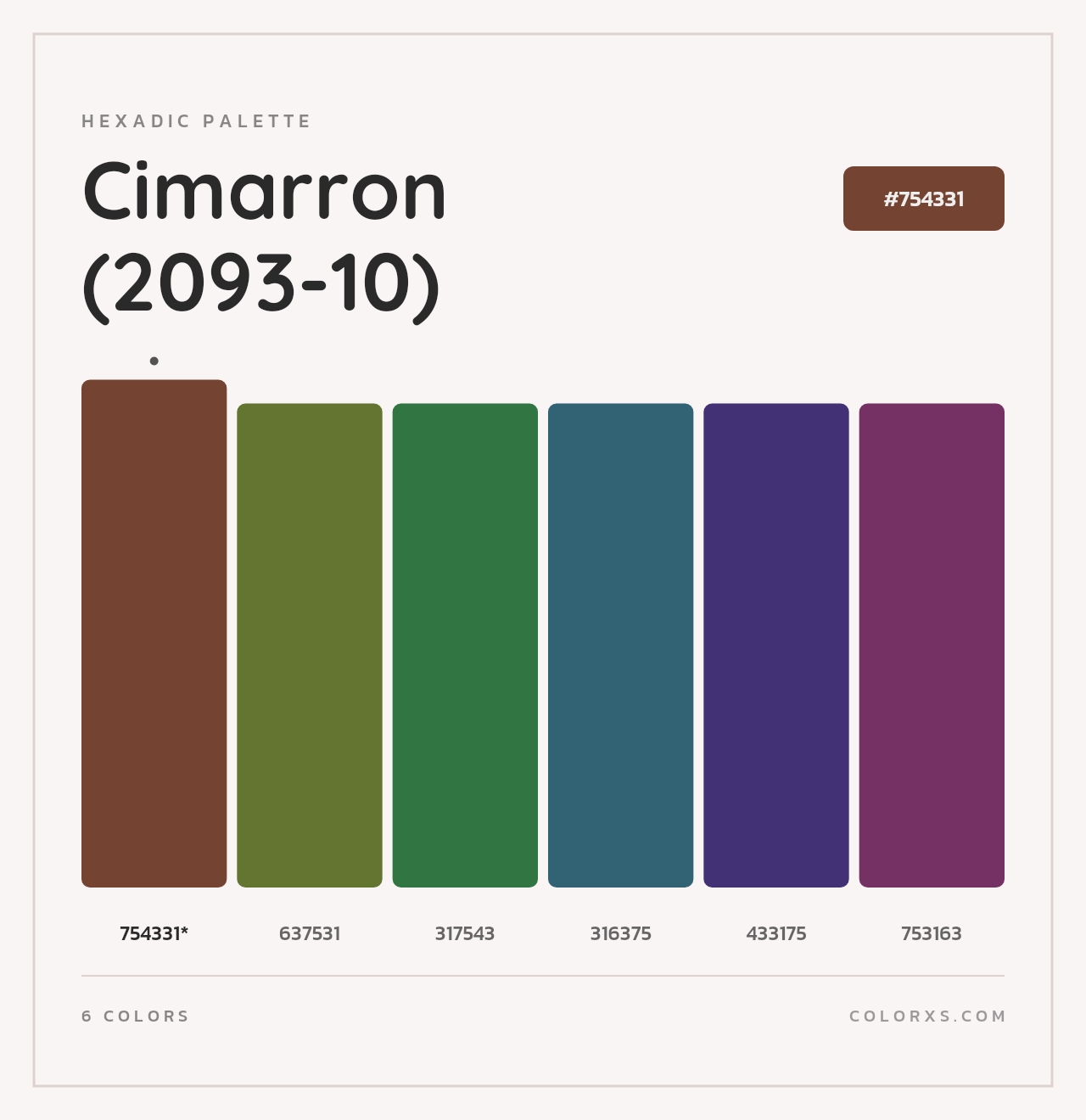 Cimarron (2093-10) - Hexadic Color Palette