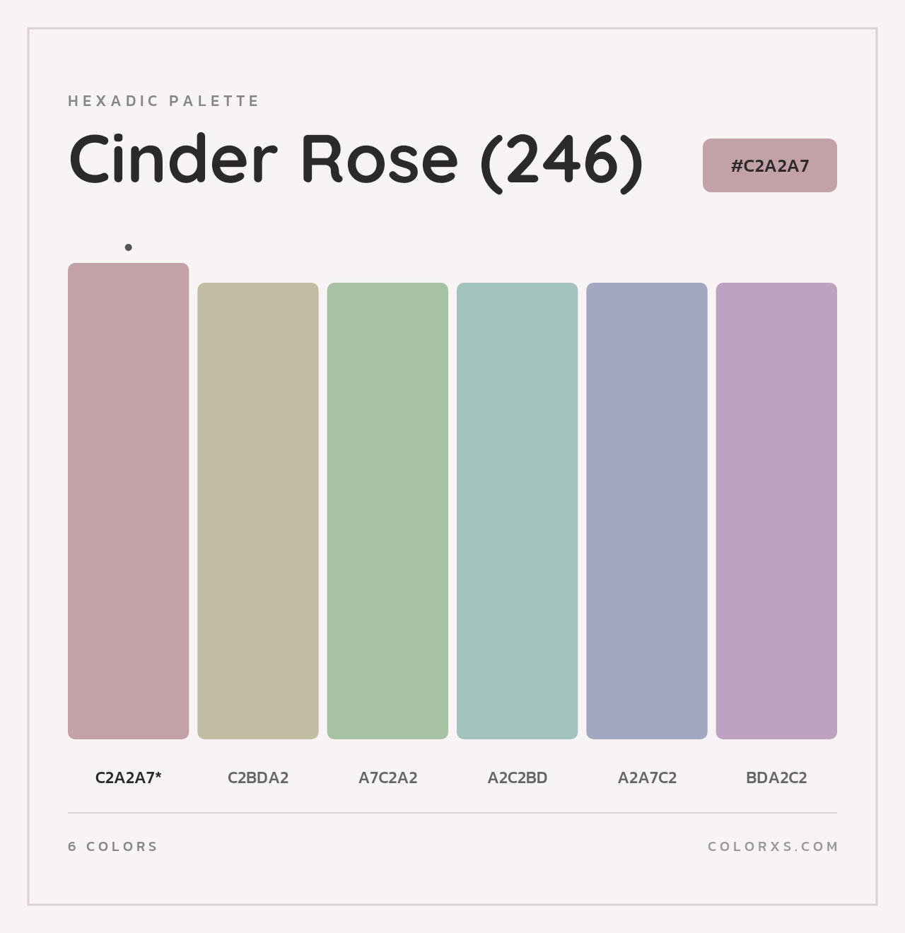 Cinder Rose (246) - Hexadic Color Palette