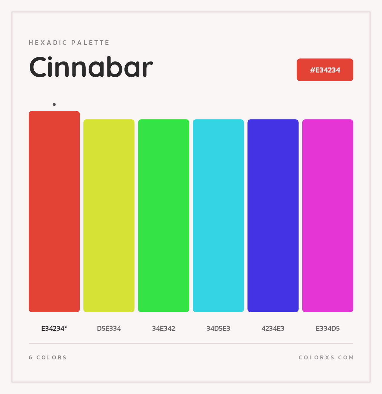 Cinnabar - Hexadic Color Palette