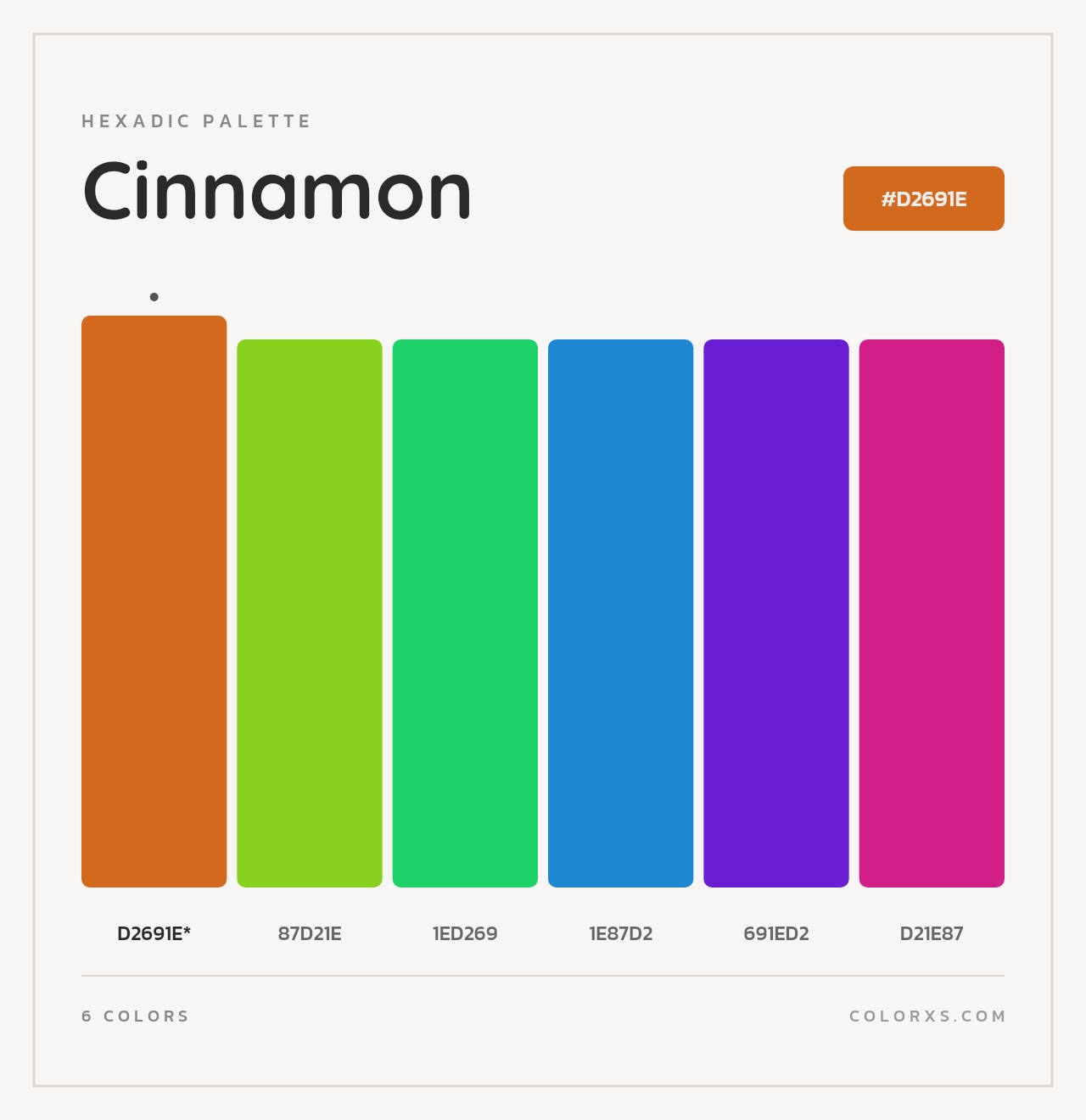 Cinnamon - Hexadic Color Palette