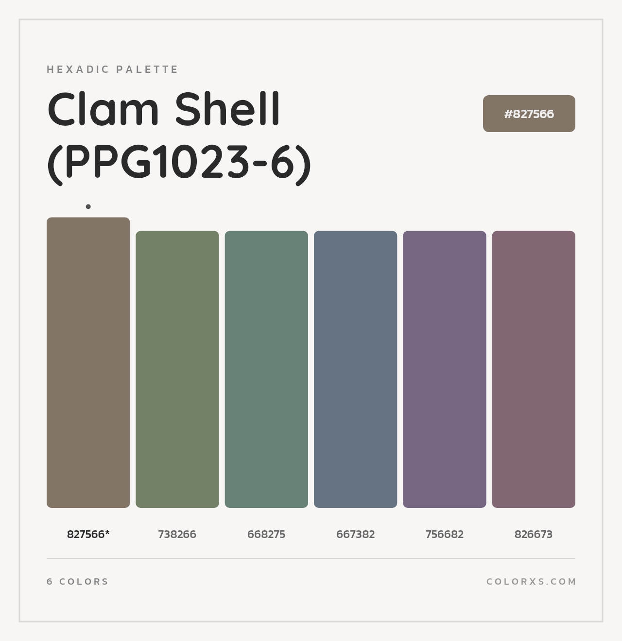 Clam Shell (PPG1023-6) - Hexadic Color Palette