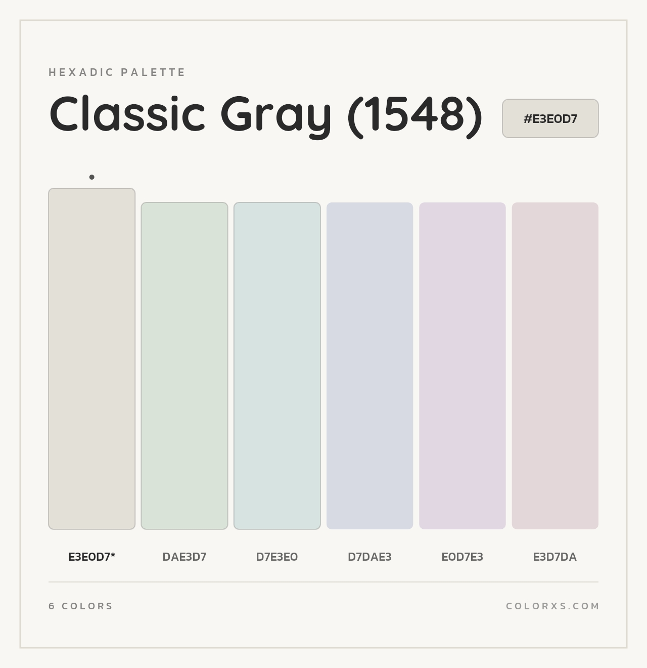 Classic Gray (1548) - Hexadic Color Palette