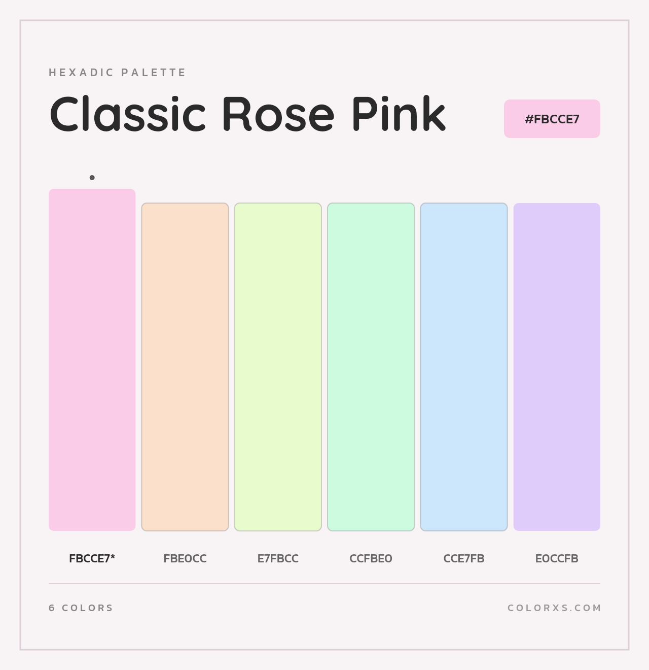 Classic Rose Pink - Hexadic Color Palette