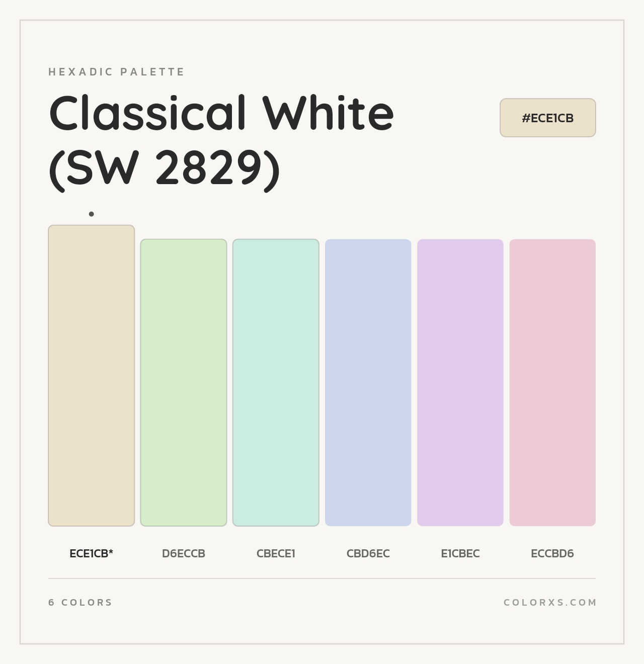 Classical White (SW 2829) - Hexadic Color Palette