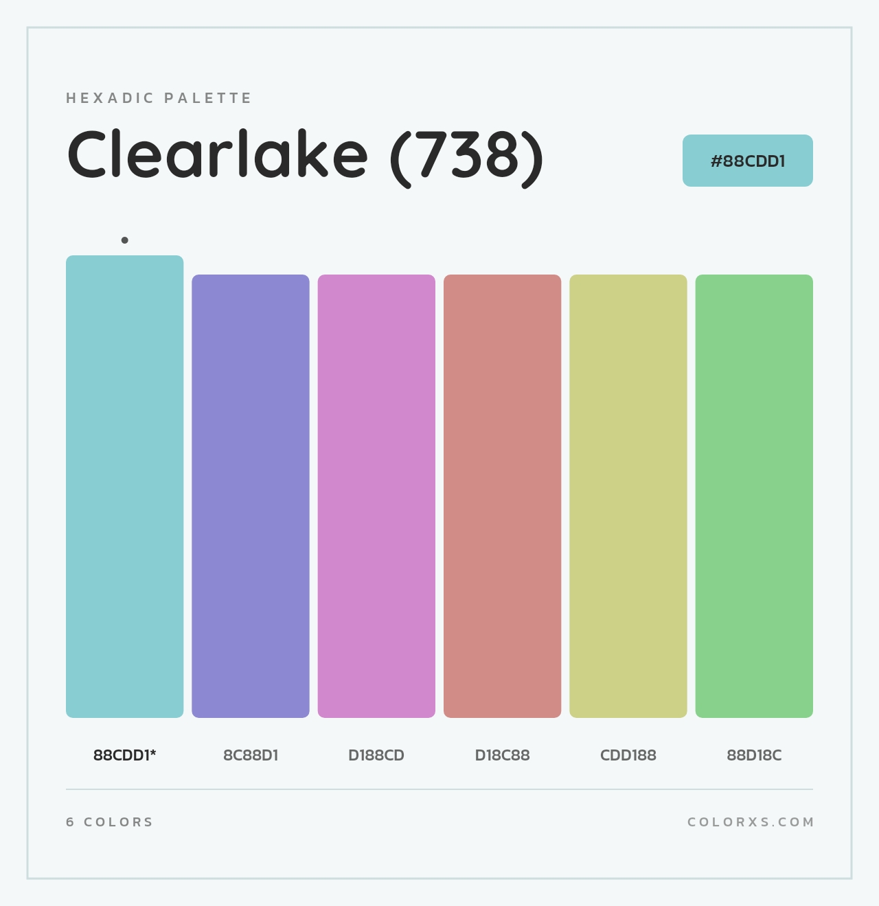 Clearlake (738) - Hexadic Color Palette