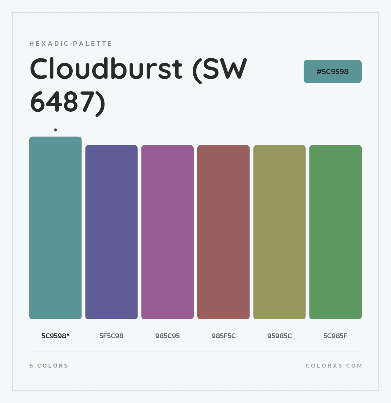 Cloudburst (SW 6487) - Hexadic Color Palette
