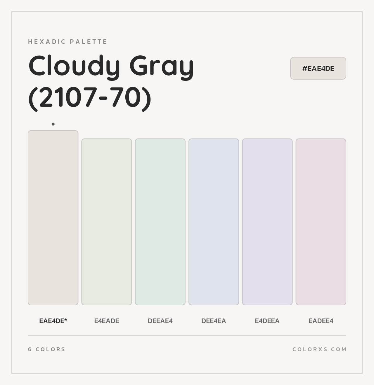 Cloudy Gray (2107-70) - Hexadic Color Palette