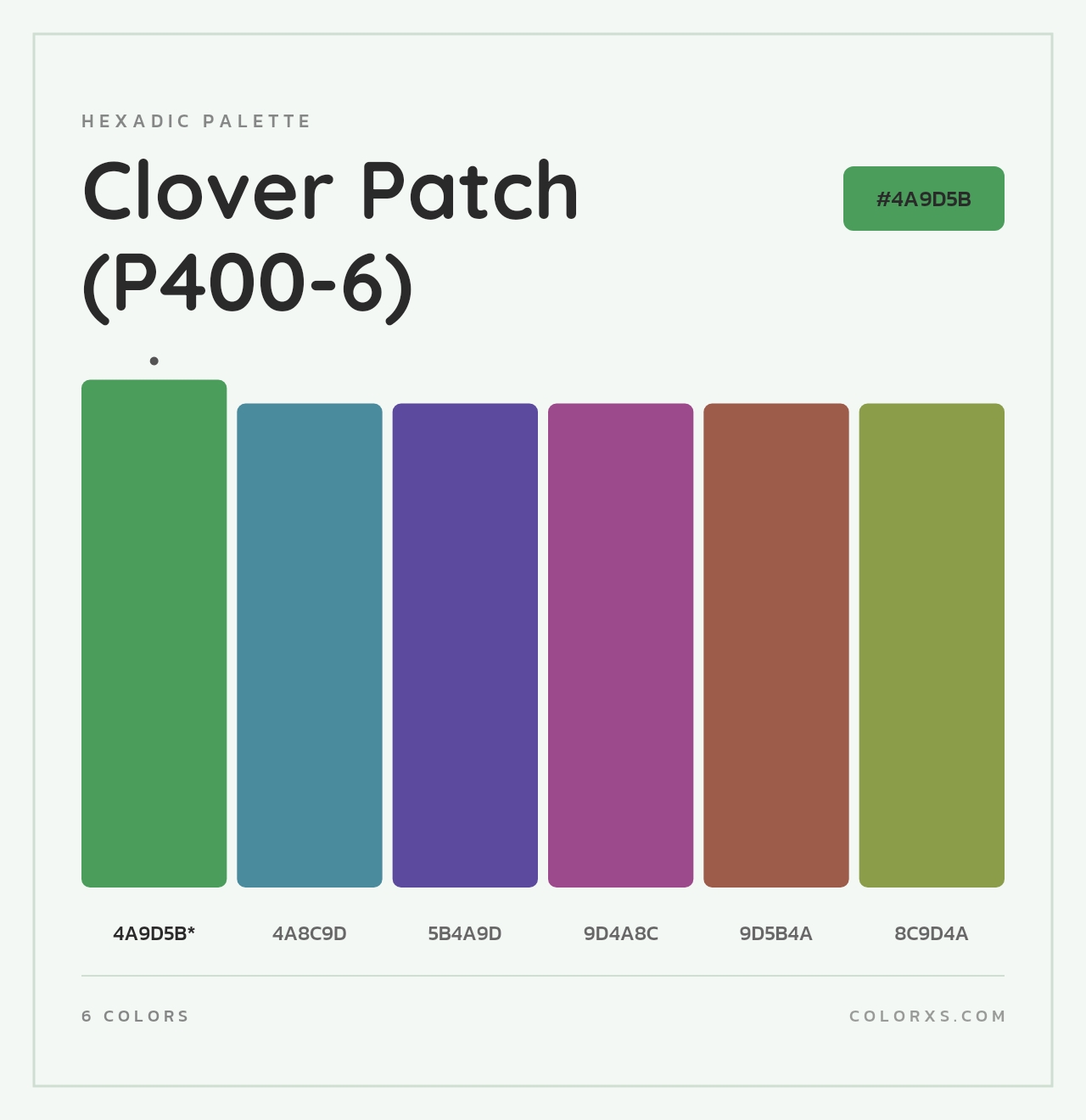 Clover Patch (P400-6) - Hexadic Color Palette