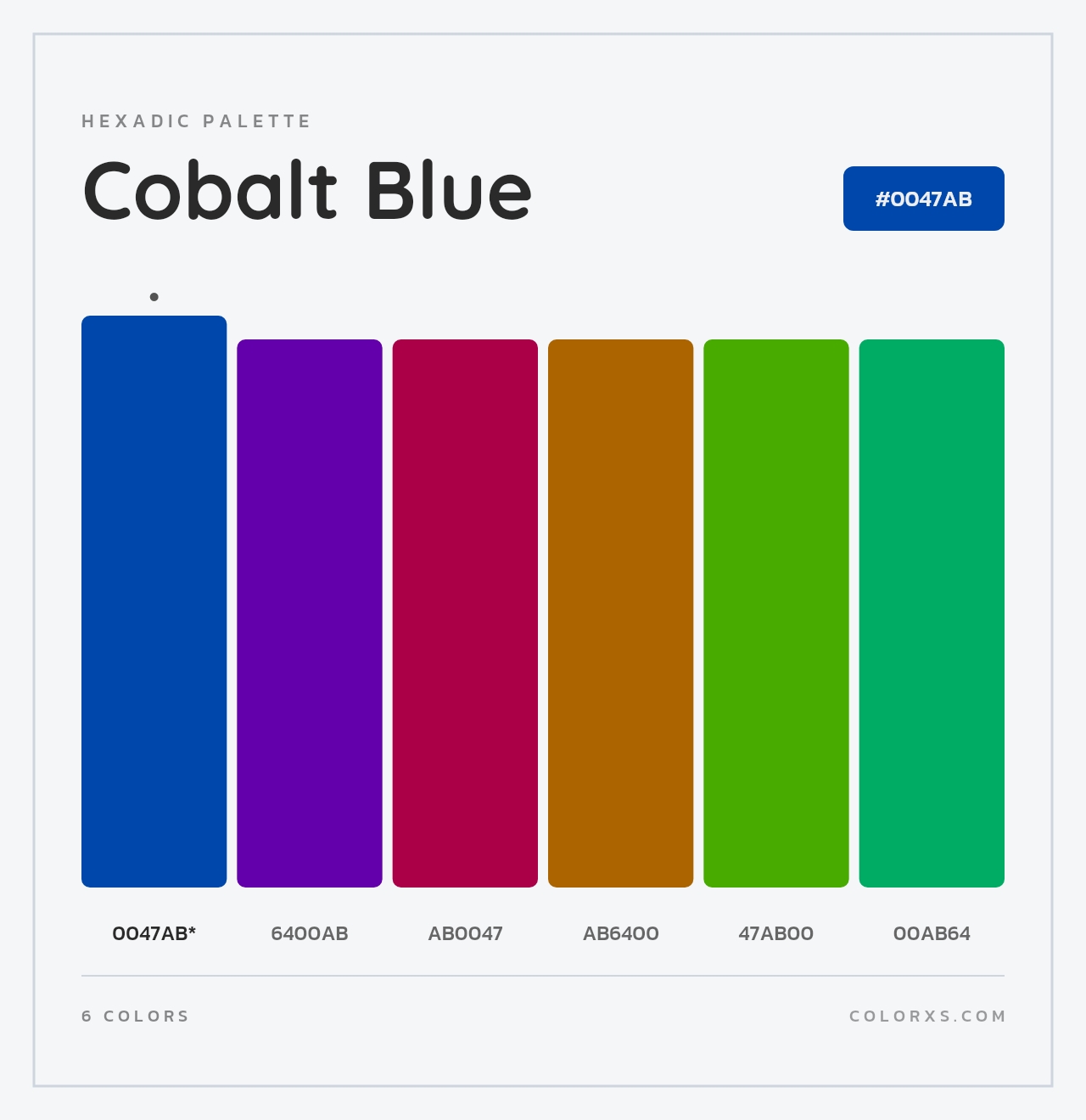 Cobalt Blue - Hexadic Color Palette