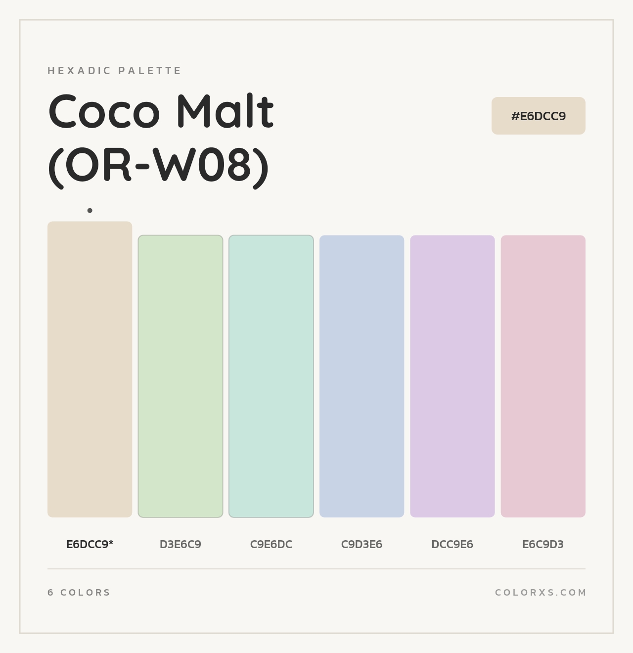 Coco Malt (OR-W08) - Hexadic Color Palette