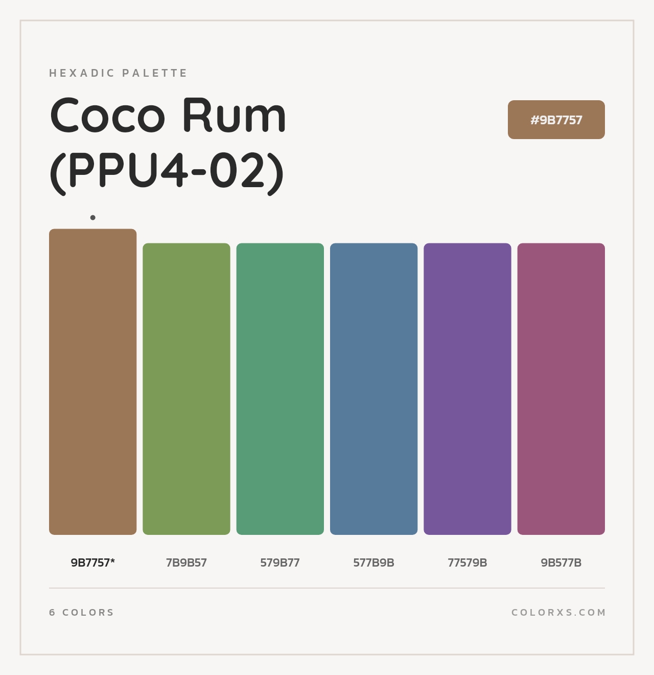 Coco Rum (PPU4-02) - Hexadic Color Palette