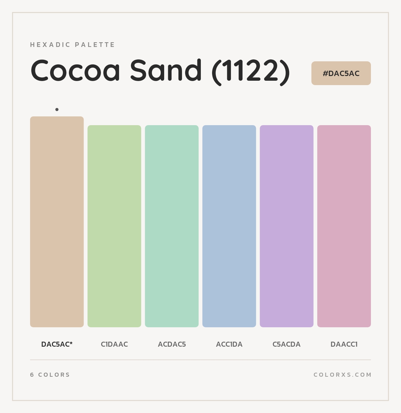 Cocoa Sand (1122) - Hexadic Color Palette