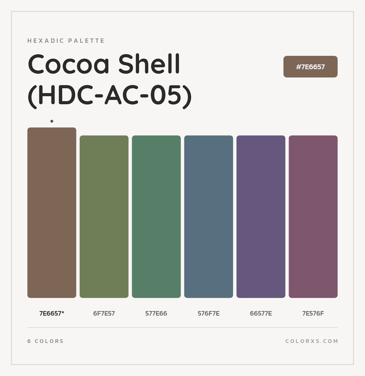 Cocoa Shell (HDC-AC-05) - Hexadic Color Palette