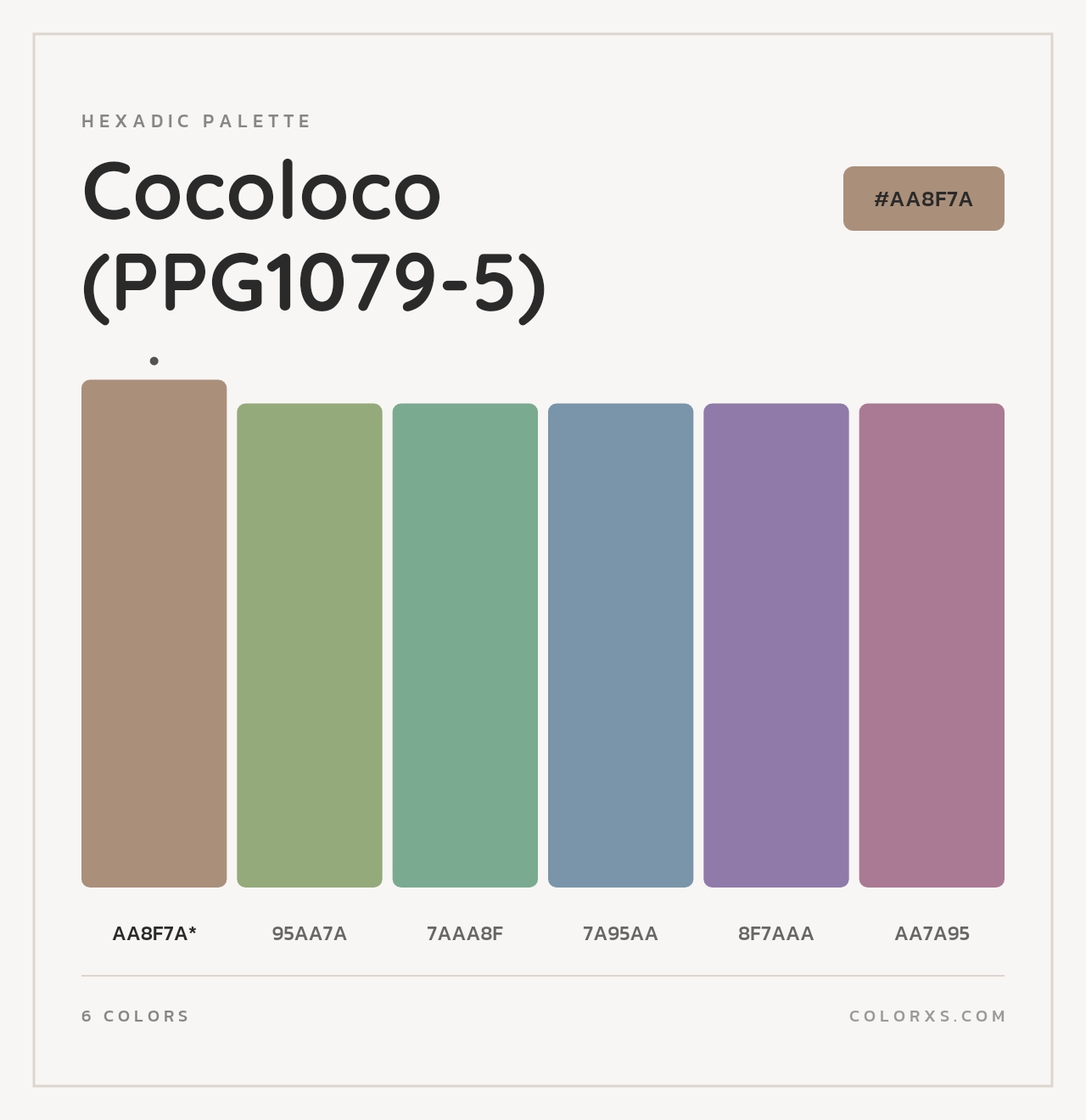 Cocoloco (PPG1079-5) - Hexadic Color Palette