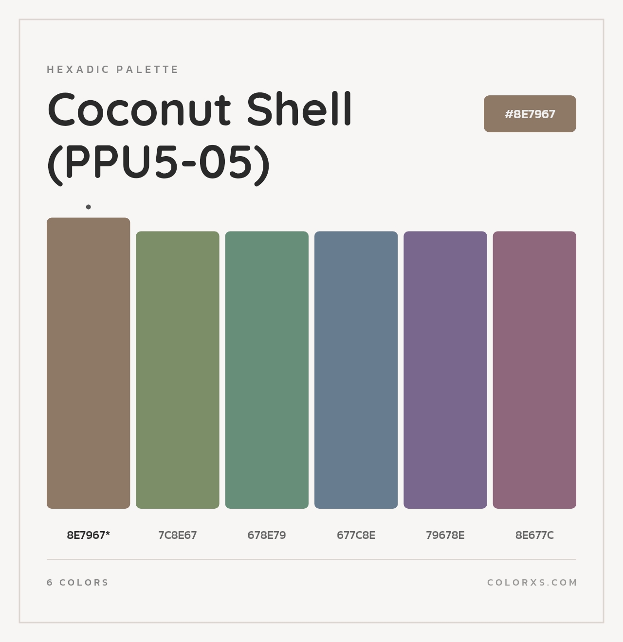 Coconut Shell (PPU5-05) - Hexadic Color Palette