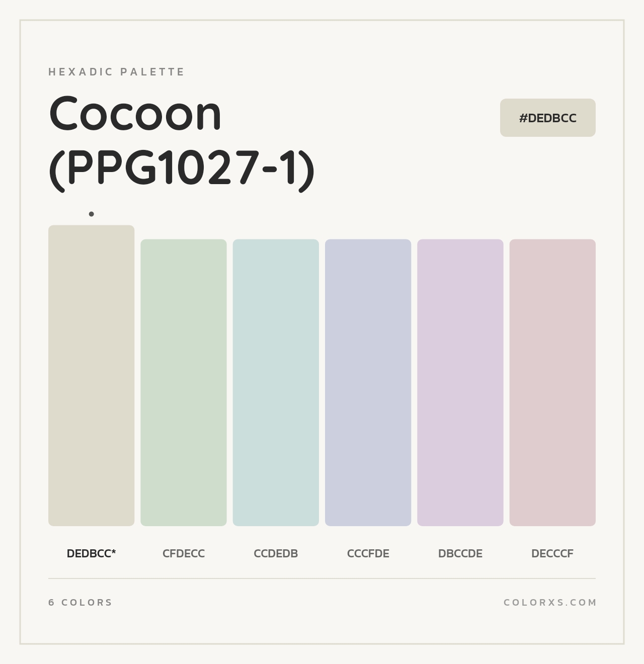 Cocoon (PPG1027-1) - Hexadic Color Palette