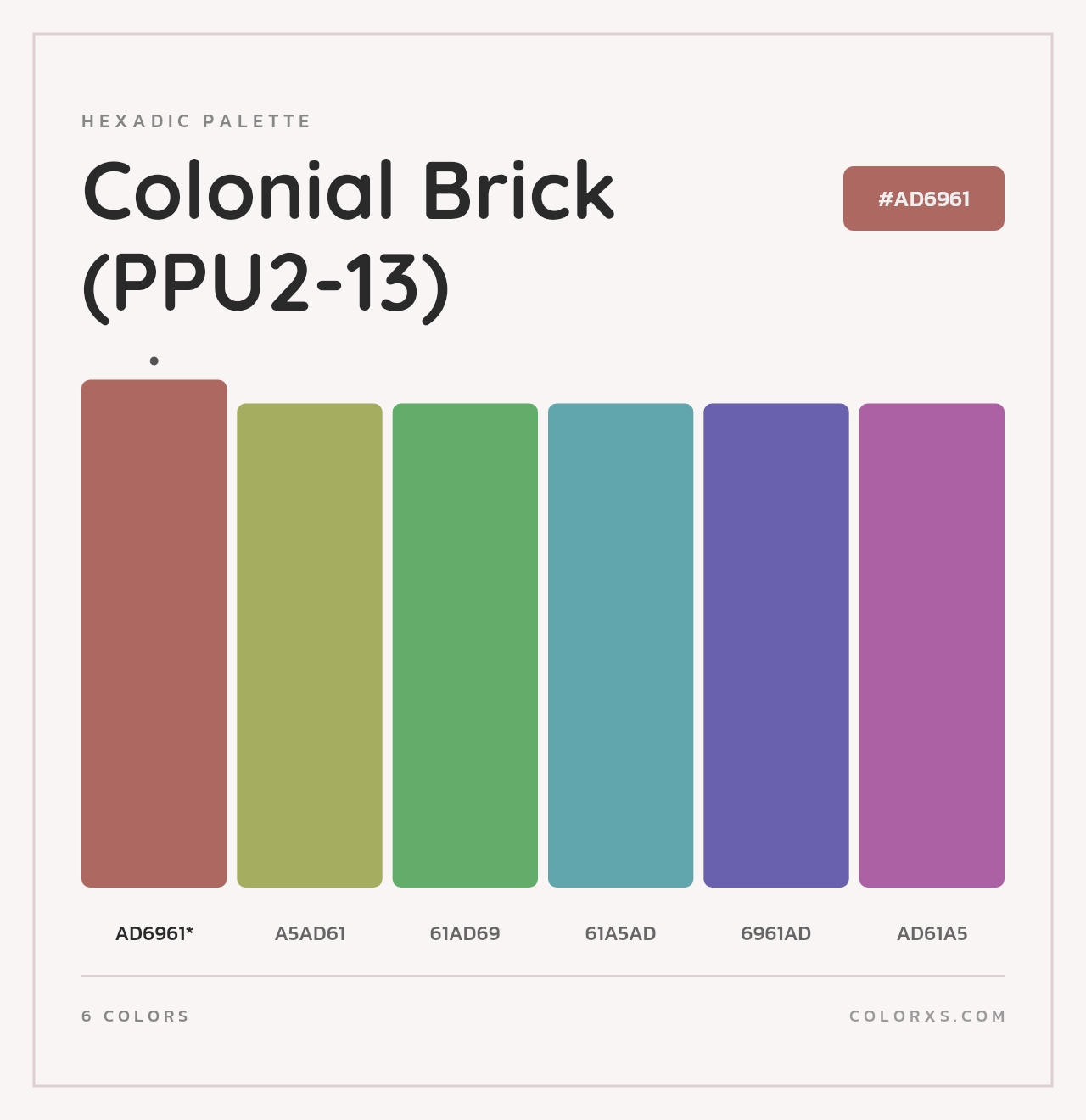 Colonial Brick (PPU2-13) - Hexadic Color Palette