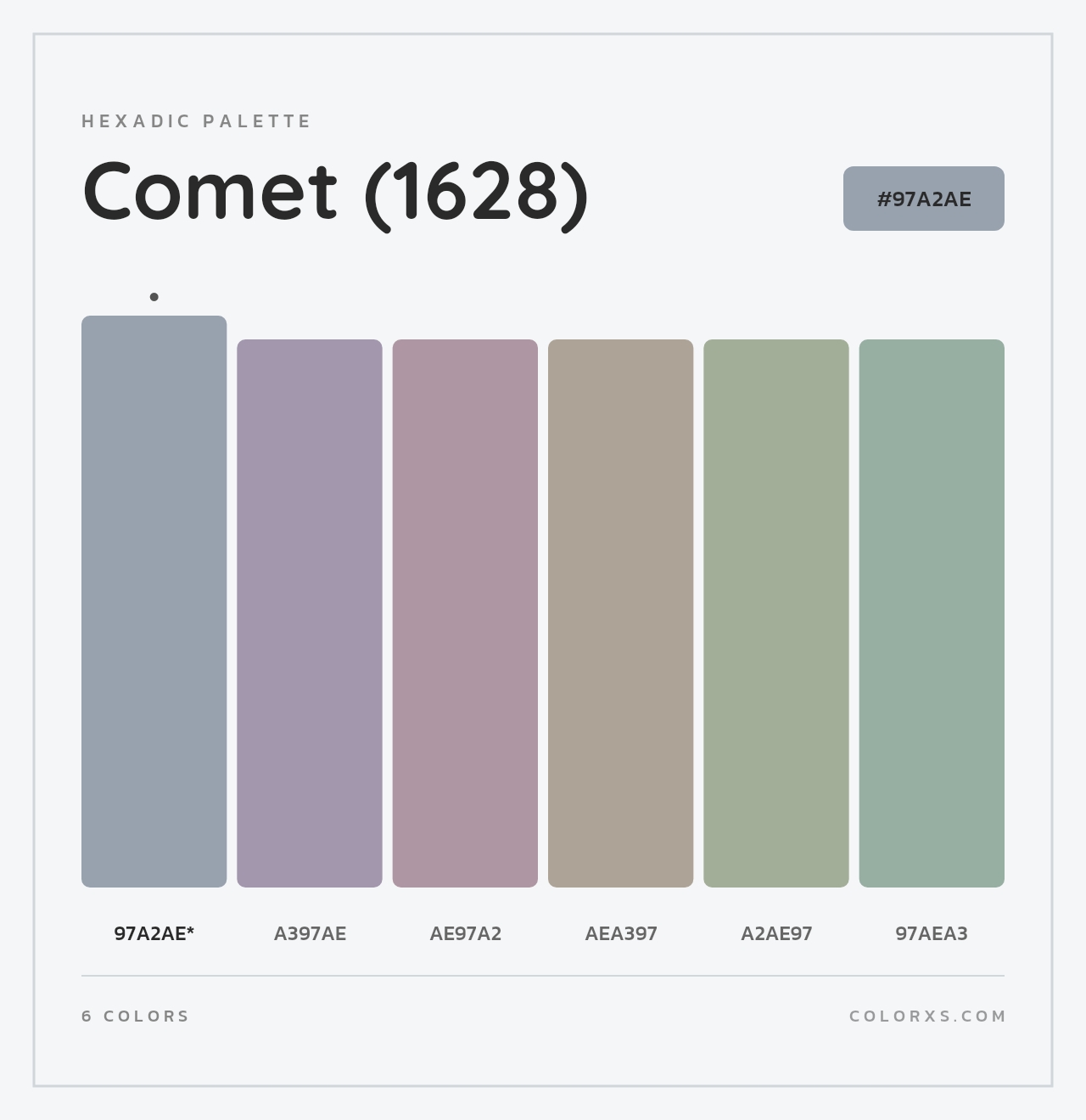 Comet (1628) - Hexadic Color Palette