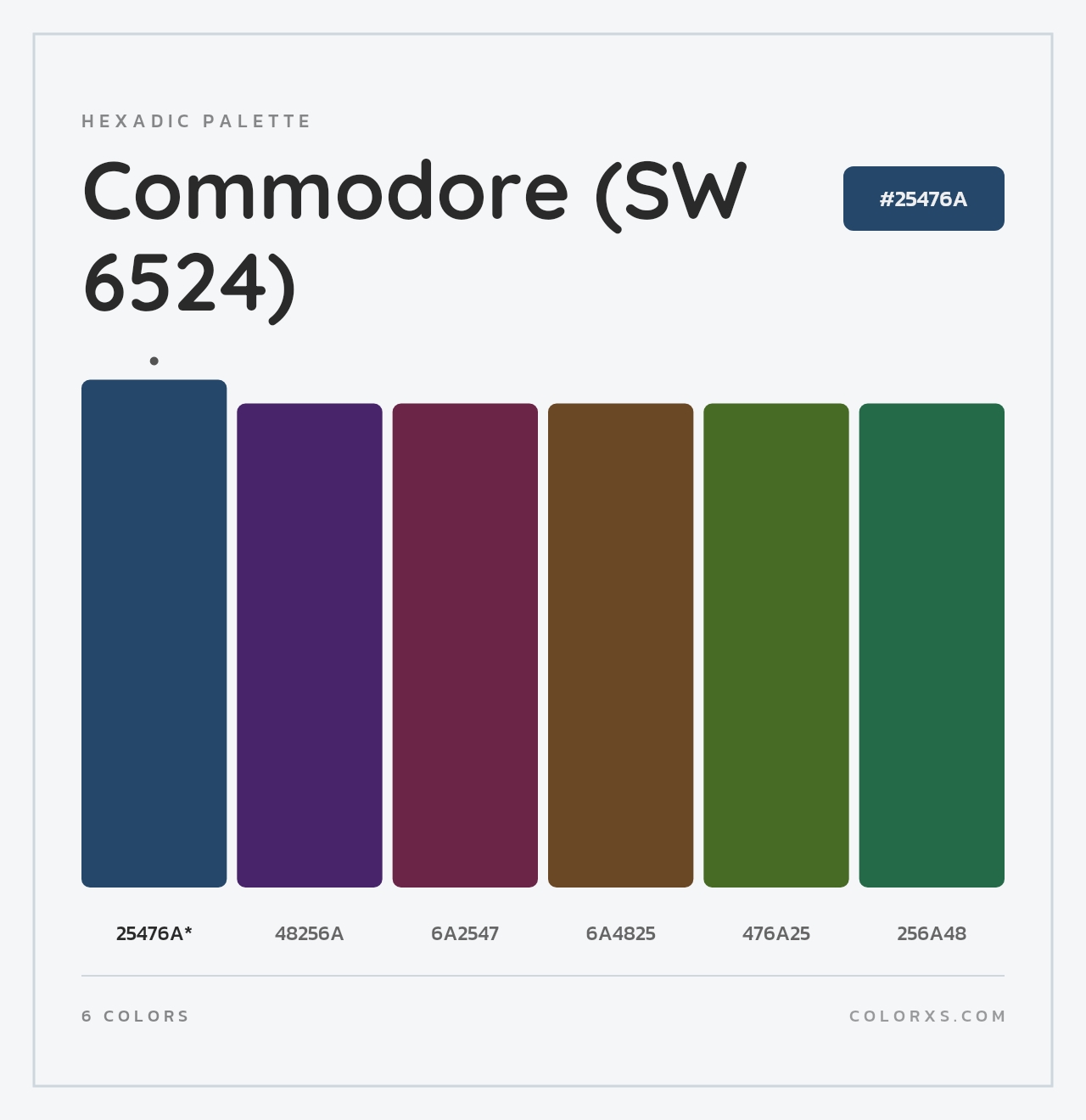 Commodore (SW 6524) - Hexadic Color Palette