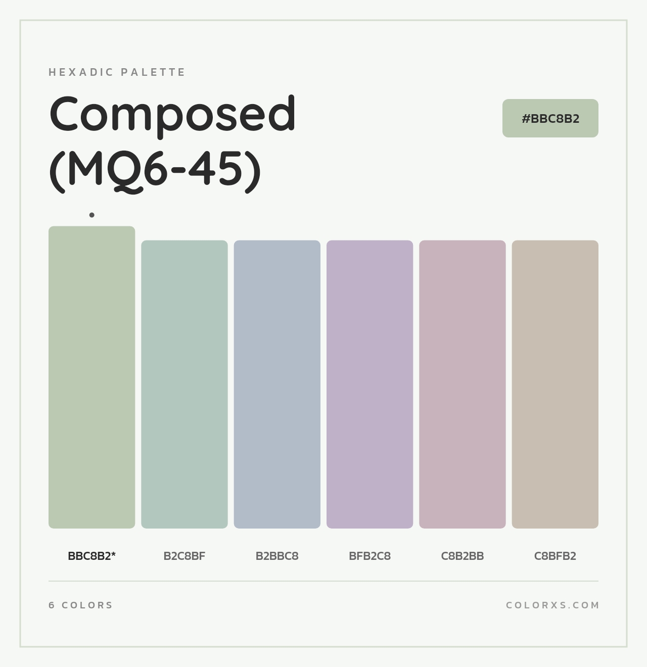 Composed (MQ6-45) - Hexadic Color Palette
