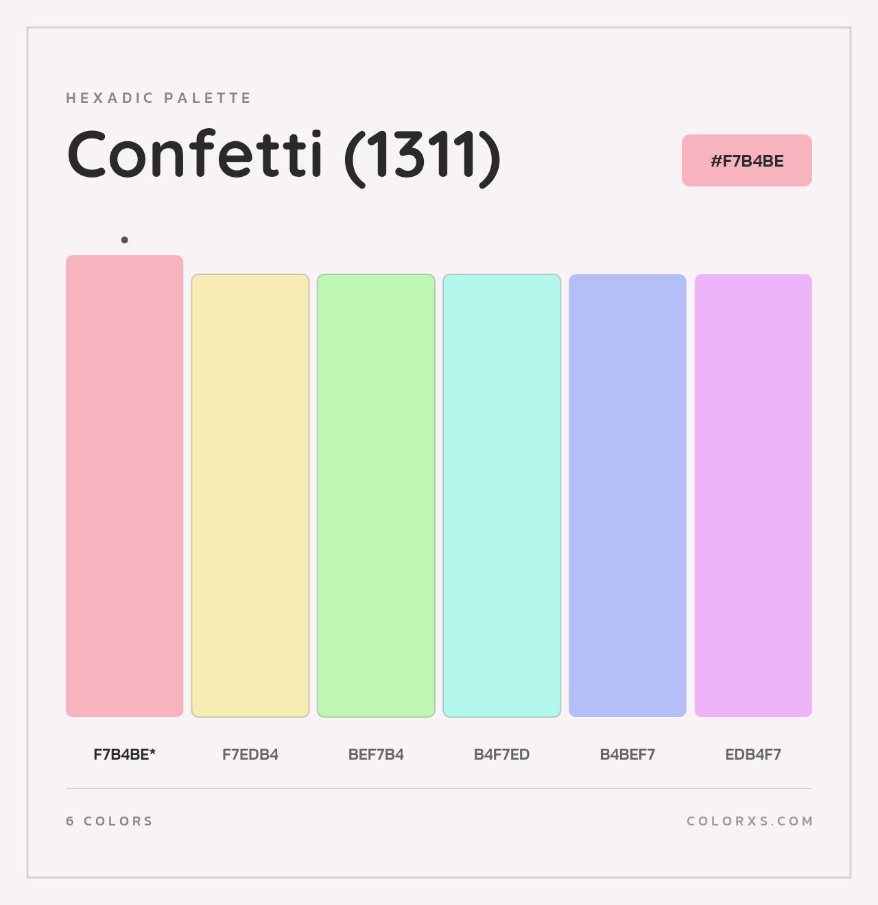 Confetti (1311) - Hexadic Color Palette