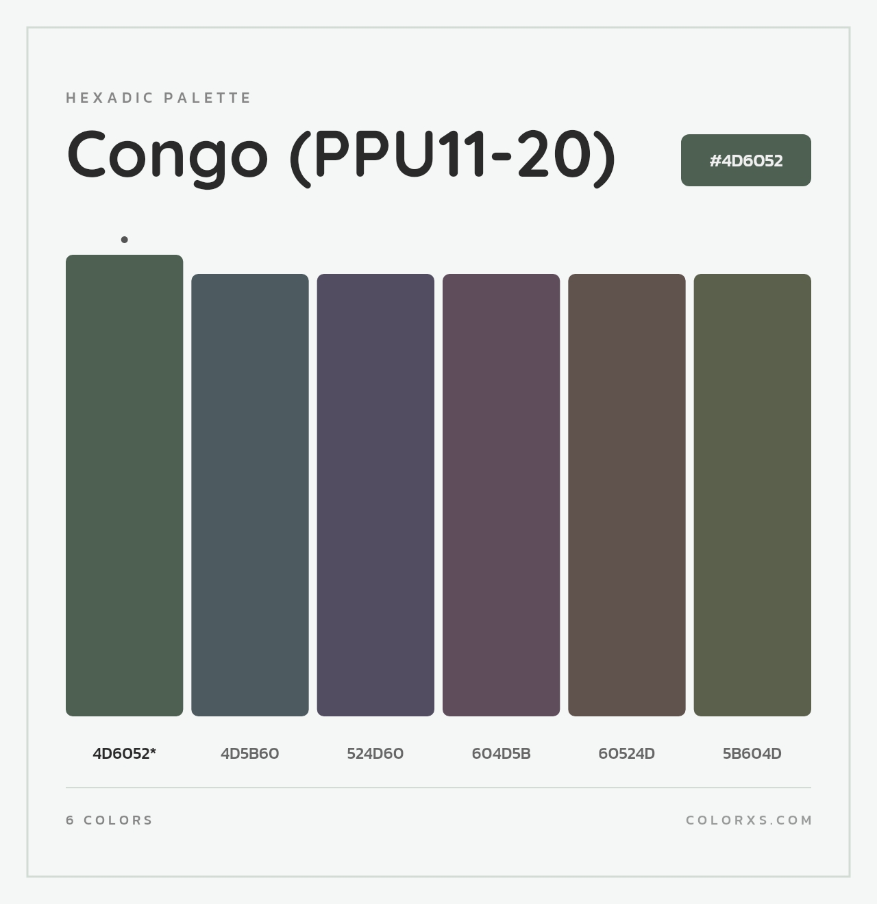 Congo (PPU11-20) - Hexadic Color Palette