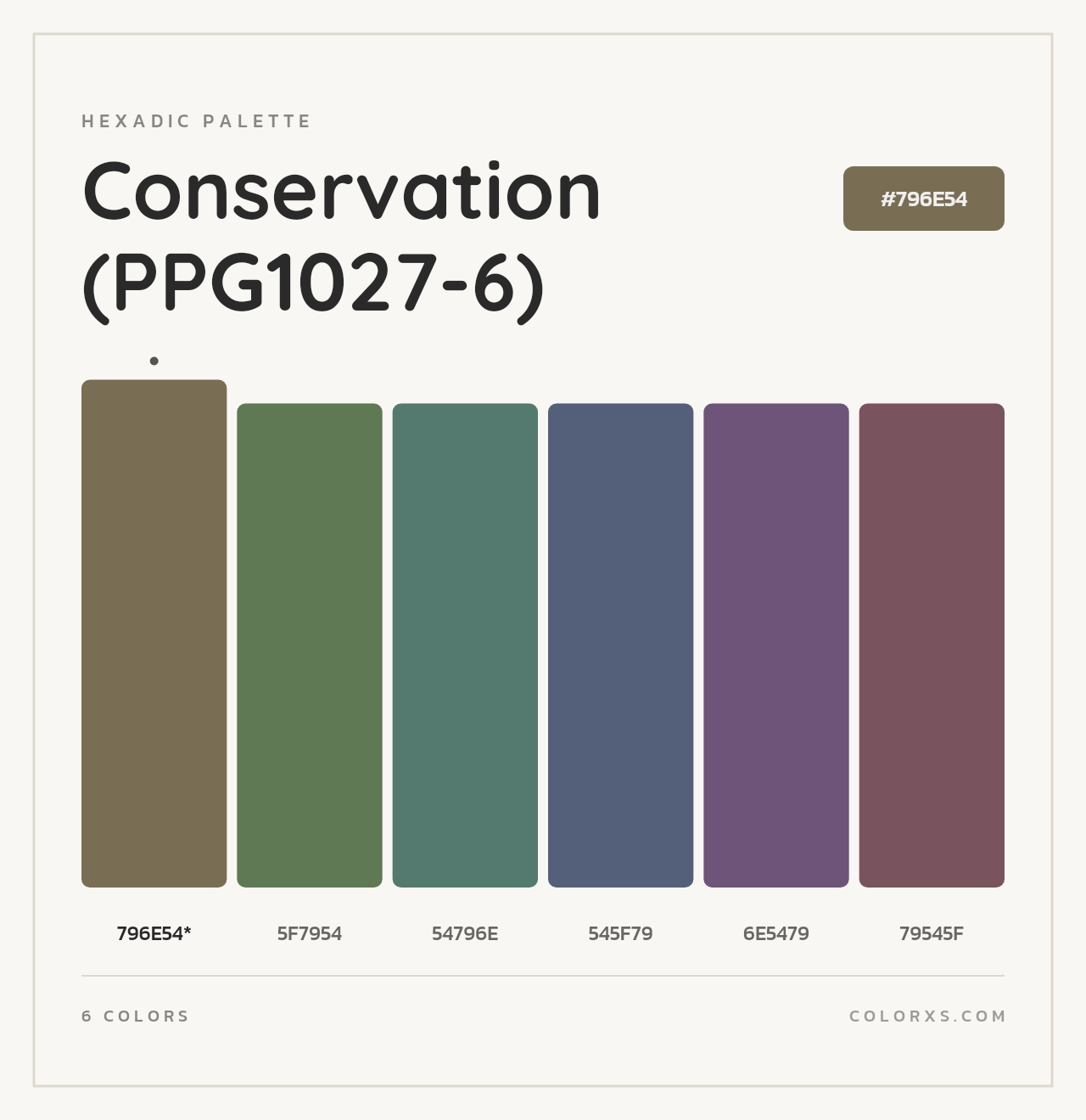Conservation (PPG1027-6) - Hexadic Color Palette