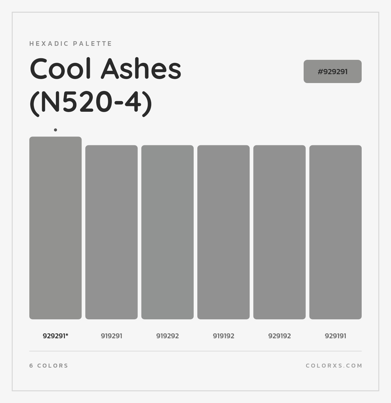 Cool Ashes (N520-4) - Hexadic Color Palette