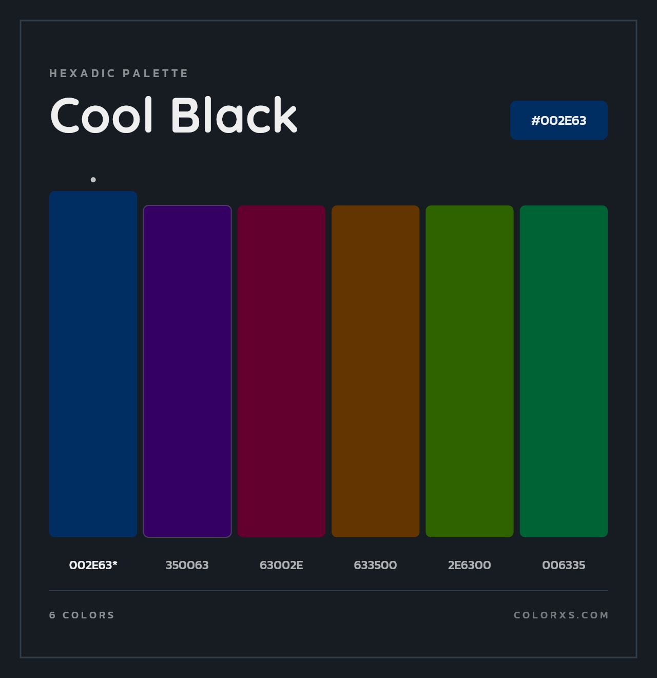 Cool Black - Hexadic Color Palette