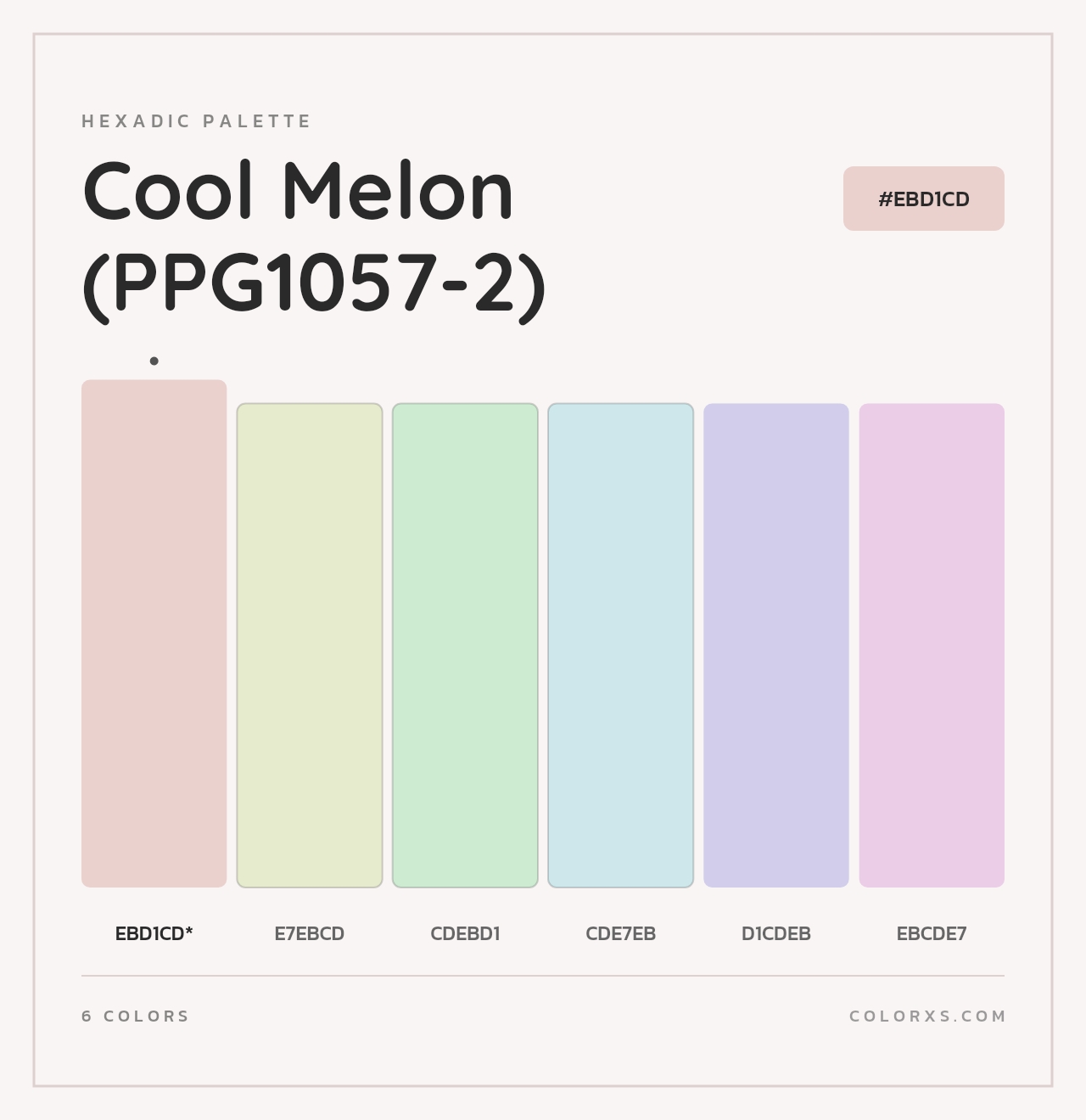 Cool Melon (PPG1057-2) - Hexadic Color Palette